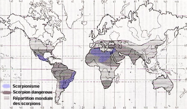 Quelques généralités sur les scorpions Carte_scorpions